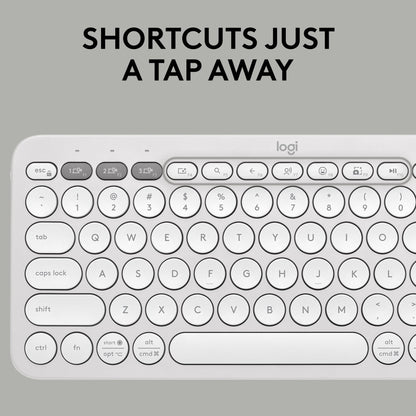 Logitech Pebble Keys 2 K380s Wireless Bluetooth Keyboard - Tonal White