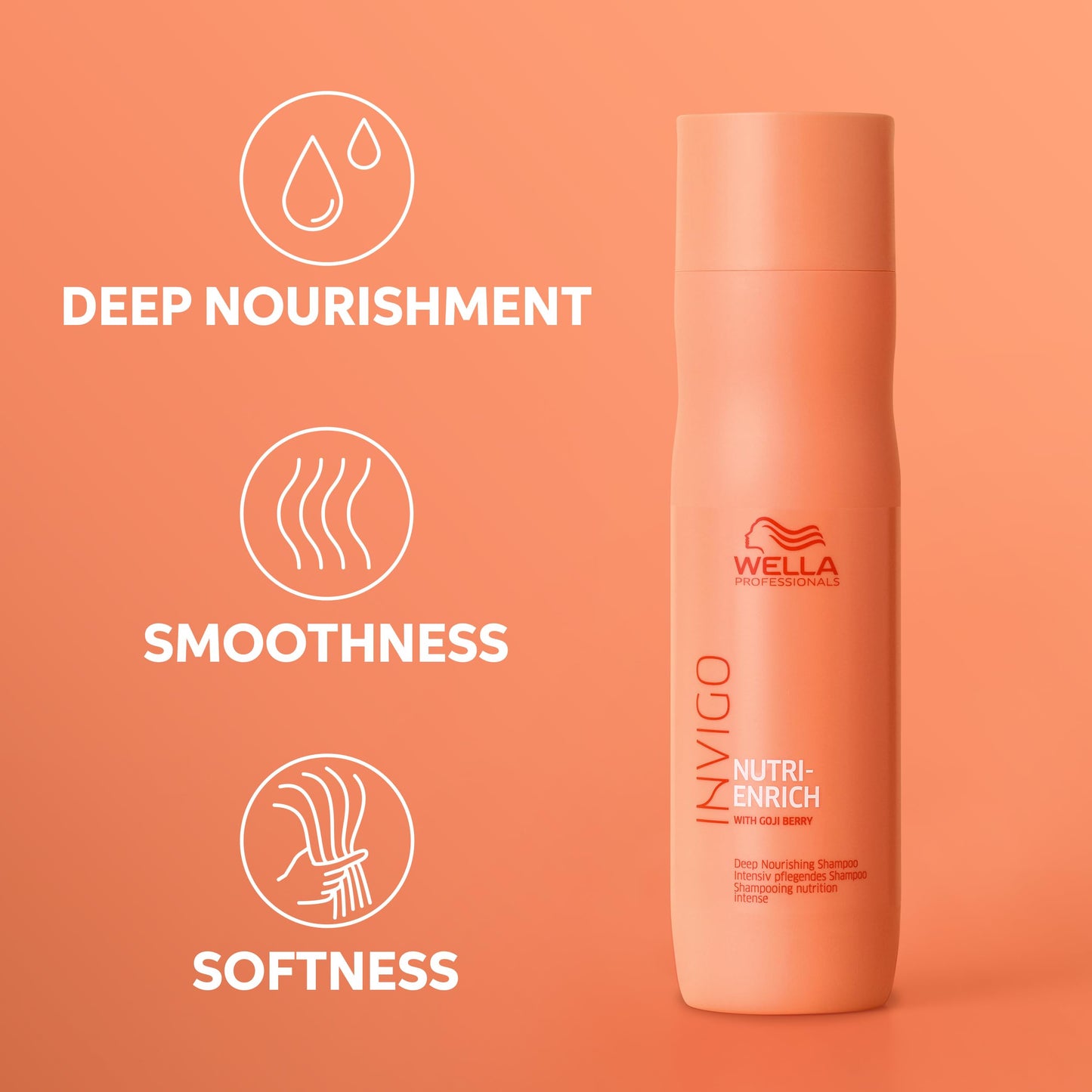 Wella Professionals Invigo Nutri-Enrich Deep Nourishing Shampoo | For Dry or Stressed Hair | 33.8 Fl oz - Available at All In One Marketplace Canada
