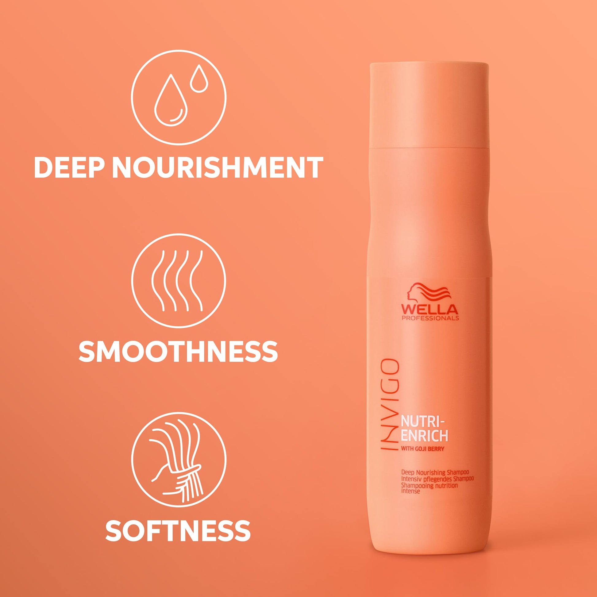 Wella Professionals Invigo Nutri-Enrich Deep Nourishing Shampoo | For Dry or Stressed Hair | 33.8 Fl oz - Available at All In One Marketplace Canada