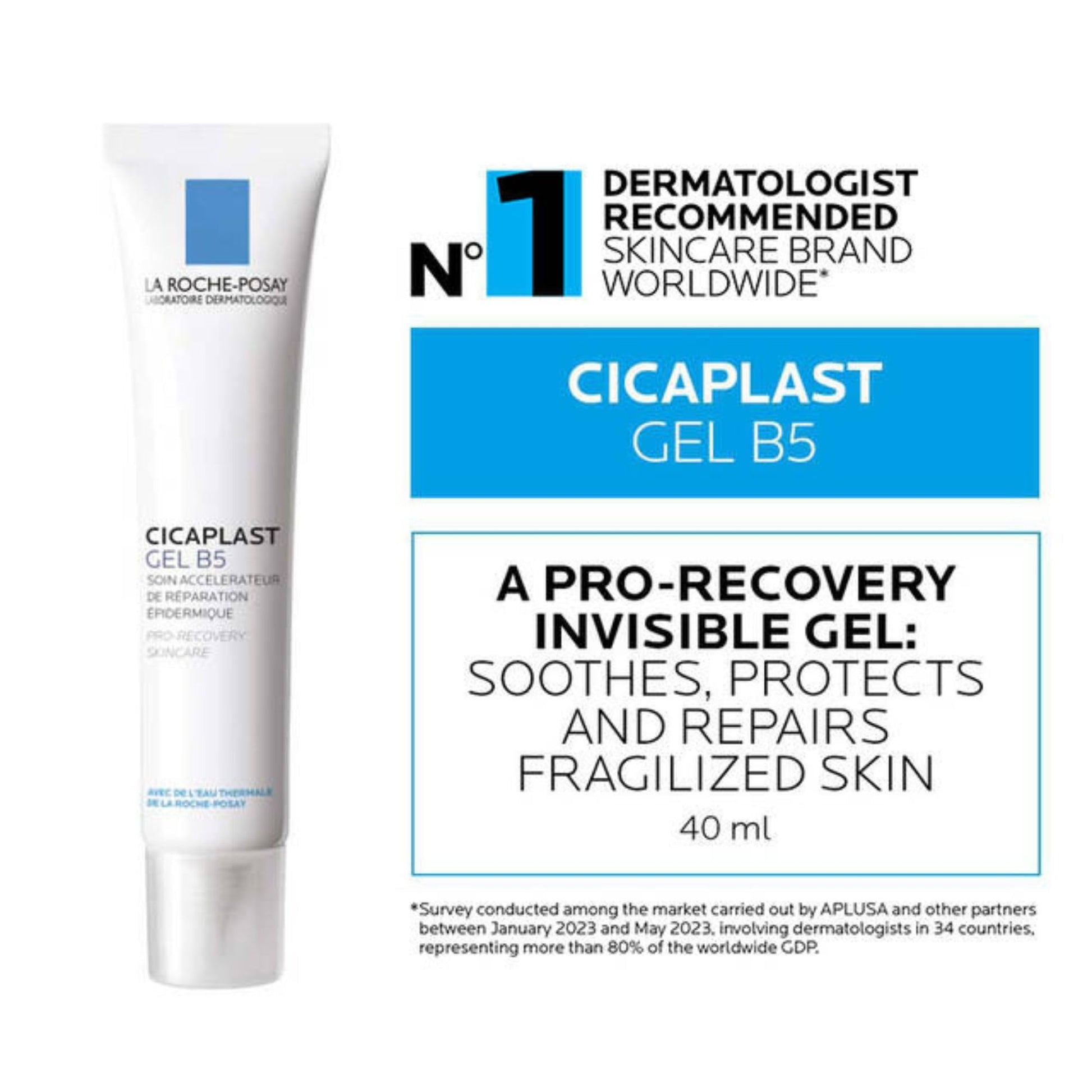 La Roche-Posay Face and Body Post Procedure Scar Gel, Cicaplast Gel B5 Hyaluronic Acid Skin Recovery Accelerator with Vitamin B5 & Shea Butter. Soothing and Repairing, Fragrance Free, 40mL - Available at All In One Marketplace Canada