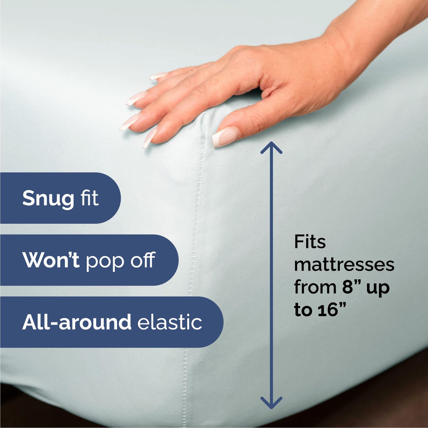 Queen Size 4 Piece Sheet Set - Comfy Breathable & Cooling Sheets - Hotel Luxury Bed Sheets for Women & Men - Deep Pockets, Easy-Fit, Extra Soft & Wrinkle Free Sheets - Ice Blue Oeko-Tex Bed Sheet Set