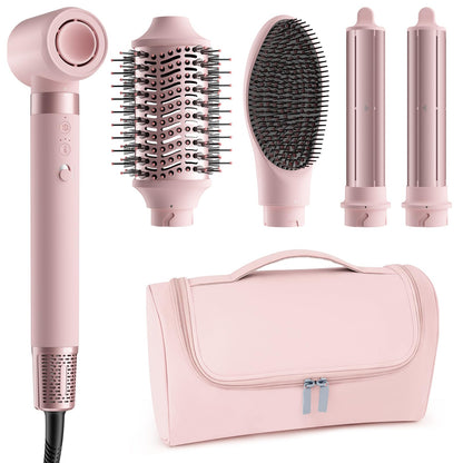 MESCOMB Hot Air Styler Hair Dryer Brush Kit, Peach Pink