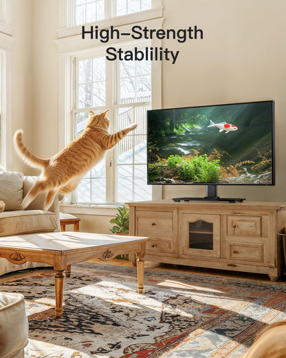 PERLESMITH Universal TV Stand Legs for 32-70 inch TVs, Table Top TV Stand up to 99 lbs, Height Adjustable Television TV Mount, Universal TV Base for Livingroom & Bedroom, VESA 400x400mm PSTVS04