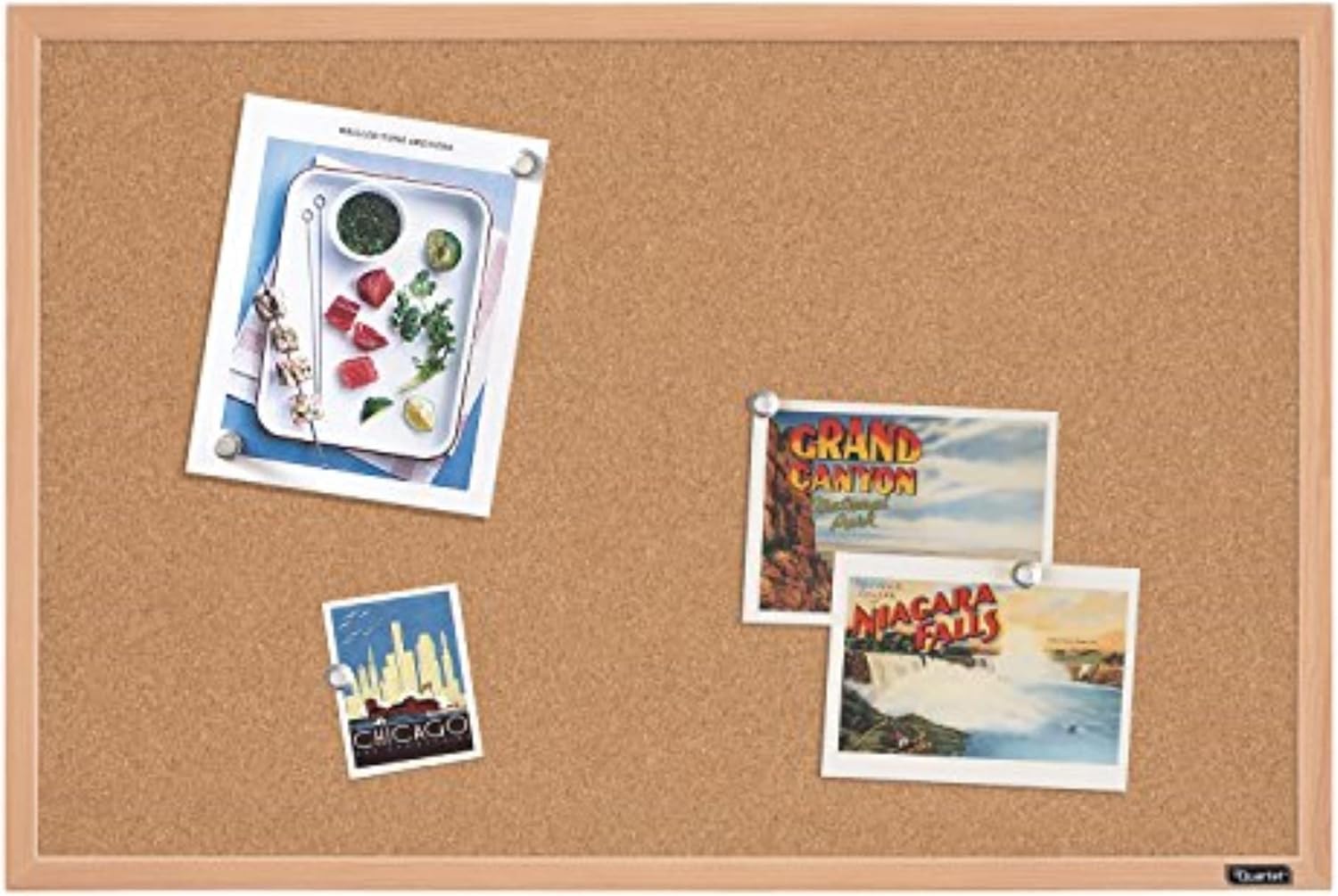 Quartet Natural Cork Bulletin Board, 35" x 23", Wood Finish MDF Frame, Self-healing Cork (2642638035)