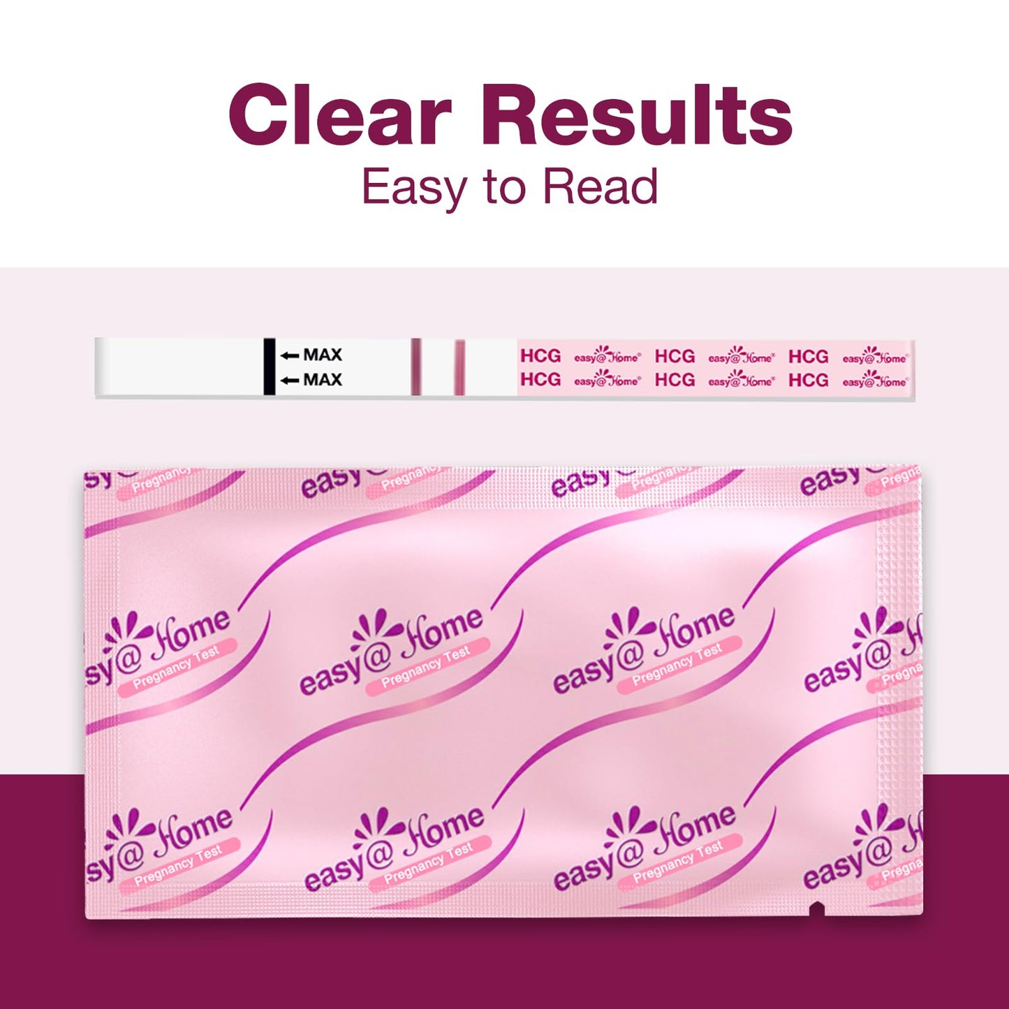 Easy@Home Pregnancy Tests 40 Pack: Easy to Use & Early Detection at Home Pregnancy Strips - Fertility Tests