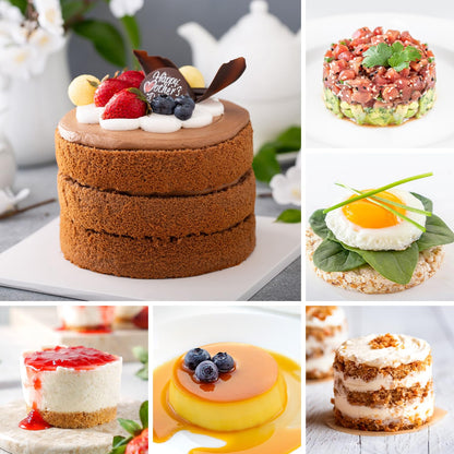 HULISEN Round Cake Ring Mold, Stainless Steel 3 inch Dessert Mousse Molds with Pusher & Lifter Cooking Rings, Tuna Tartare Mold (Include 4 Rings and 1 Pusher) 🍁 All In One Marketplace Canada