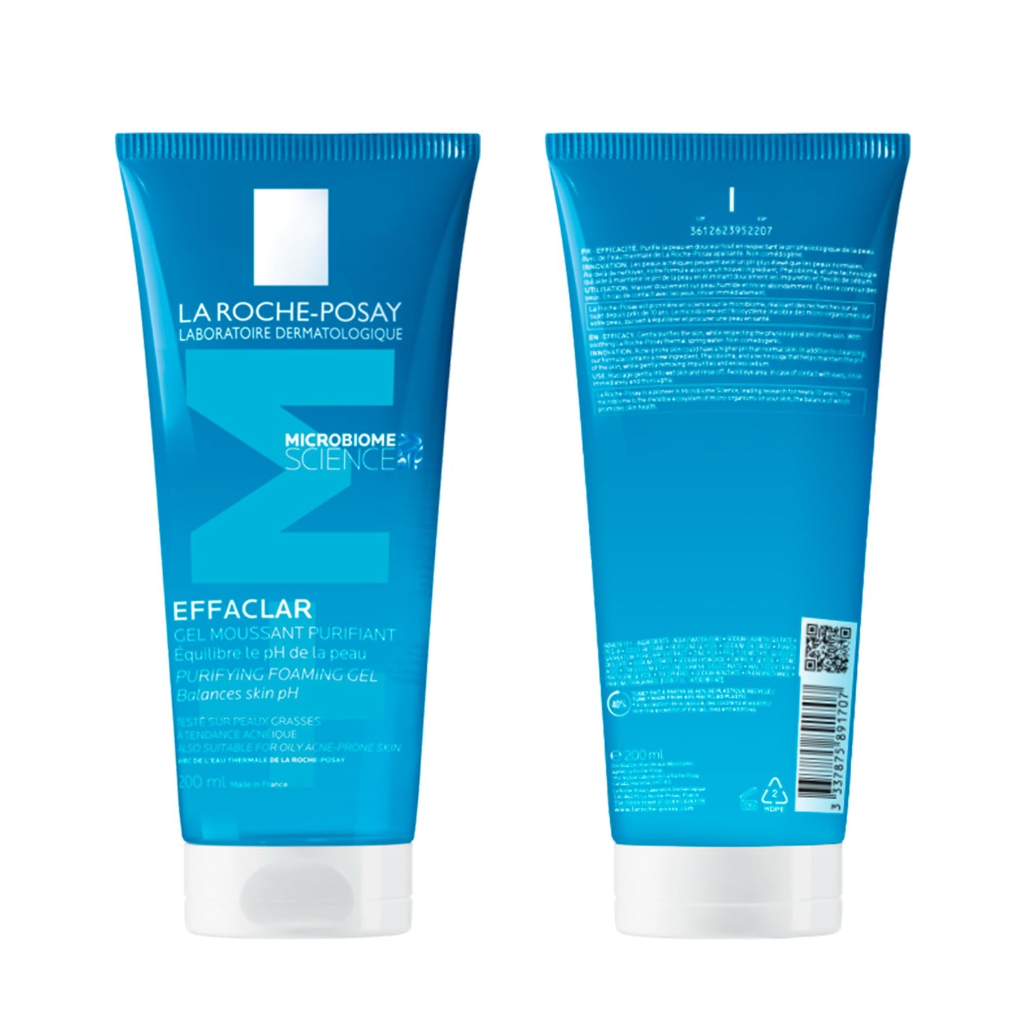 La Roche-Posay Face Wash Gel Cleanser, Effaclar Gentle Purifying Foaming Gel for Oily and Sensitive Acne-Prone Skin. Alcohol-free, Soap-Free, Paraben-free, Non-Comedogenic. 200mL