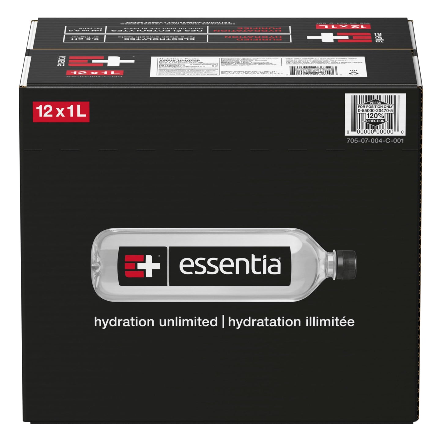 Essentia Ionized Alkaline Water 9.5 pH - Electrolyte Enhanced Purified Hydration, 12 Pack of 1L Bottles