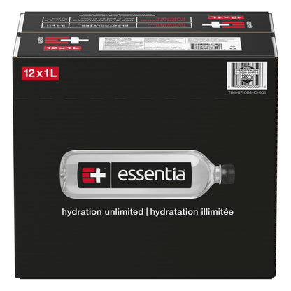 Essentia Ionized Alkaline Water 9.5 pH - Electrolyte Enhanced Purified Hydration, 12 Pack of 1L Bottles