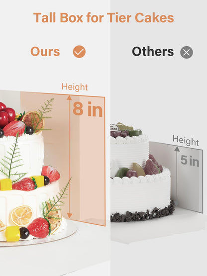 40Pcs 10x10x8 Inch Cake Boxes Set, (20Pcs Boxes+20Pcs Boards), White Tall Cardboard Containers for Multi-Layer Desserts, Perfect for Decorating, Mother's Day & Bakery Use 🍁 All In One Marketplace Canada