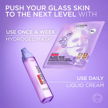 L’Oréal Paris Revitalift Glass Skin Face Moisturizer, Hydrating Liquid Face Cream with Hyaluronic Acid for 100H of Hydration, Glow & Glass Skin, Korean Skin Care Inspired, 50mL