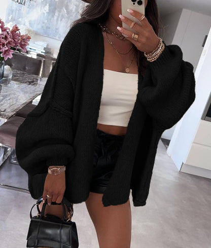 PRETTYGARDEN Womens Open Front Oversized Cardigan Sweaters Black 🍁 All In One Marketplace Canada