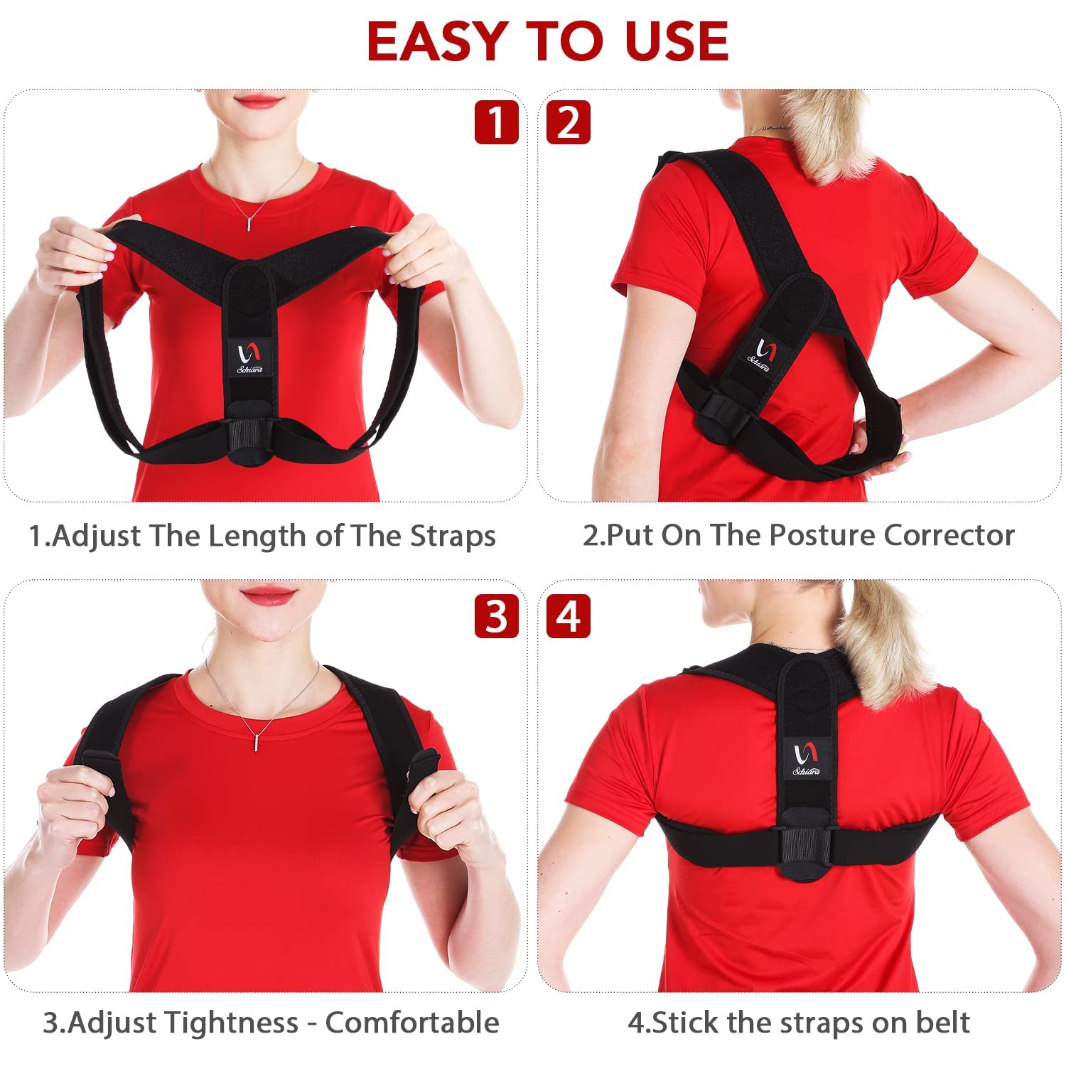 Posture Corrector for Men and Women, Comfortable Upper and Back Brace, Adjustable Back Support for Back, Shoulder and Neck