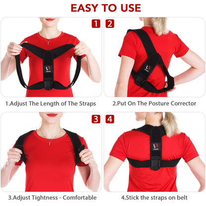 Posture Corrector for Men and Women, Comfortable Upper and Back Brace, Adjustable Back Support for Back, Shoulder and Neck