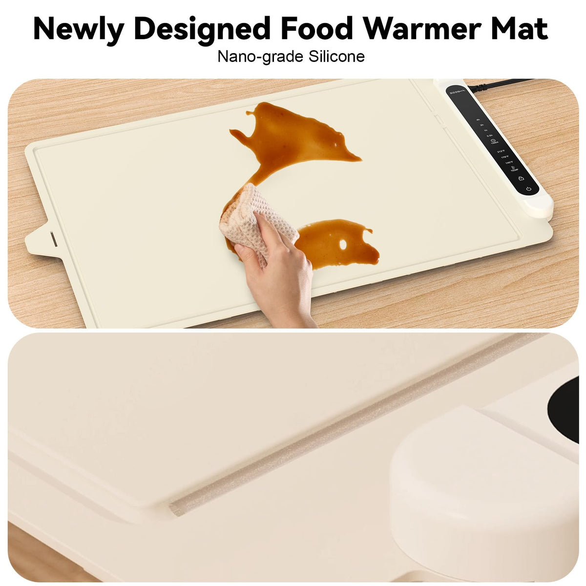 Food Warming Mat Electric Tray: Adjustable Silicone Heating Pad with 3 Temperature Settings 4 Timer Function Portable Roll Up Hot Plate for Buffets Party Gatherings Kitchen Warmer Countertop Holiday 🍁 All In One Marketplace Canada
