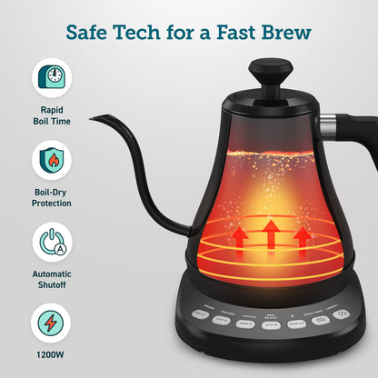 Cosori Smart Gooseneck Kettle, 4 Temp Presets, 0.8L Pour Over Coffee Kettle