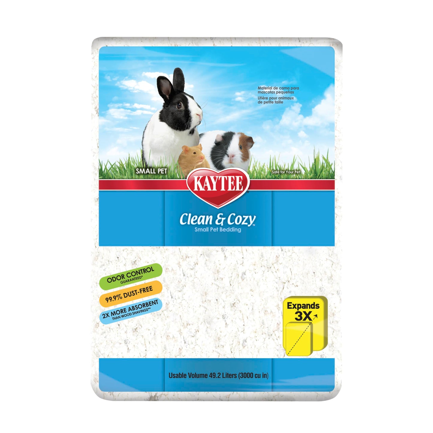 Kaytee Clean & Cozy White Bedding Pet For Guinea Pigs, Rabbits, Hamsters, Gerbils, and Chinchillas, 49.2 Liters