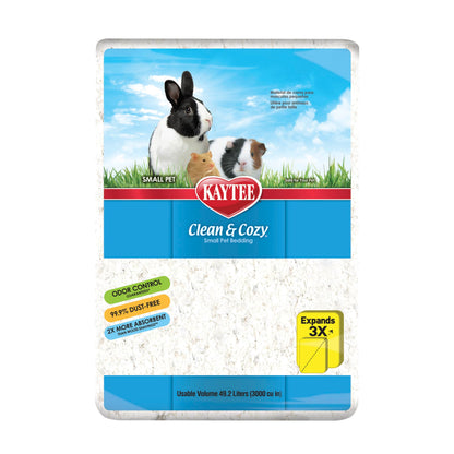Kaytee Clean & Cozy White Bedding Pet For Guinea Pigs, Rabbits, Hamsters, Gerbils, and Chinchillas, 49.2 Liters