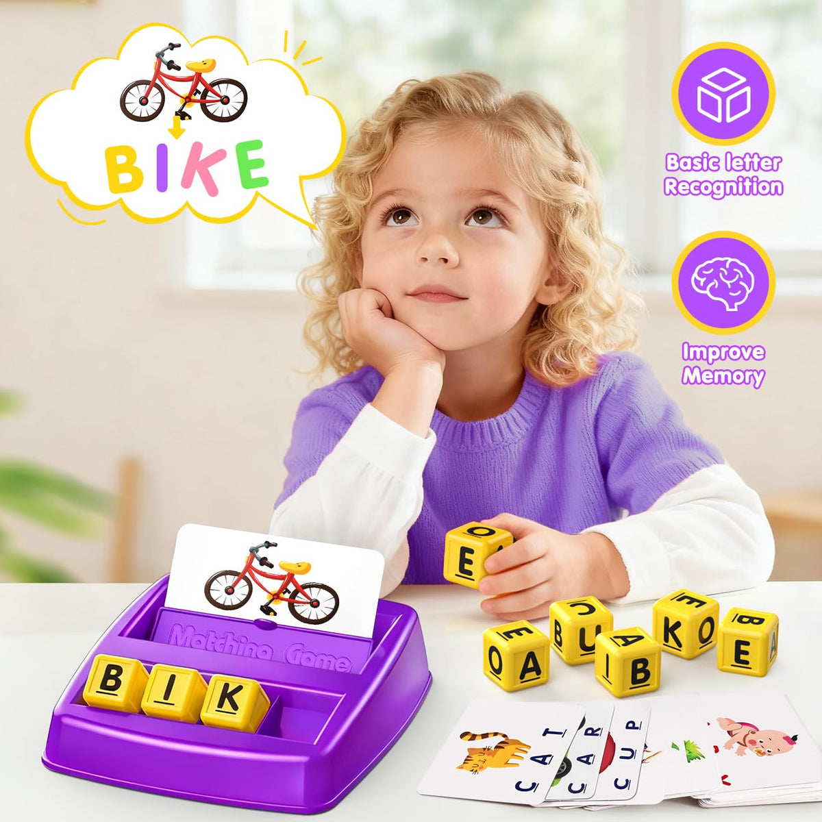 HahaGift Toddler Girl Toys Age 3 4 5 6 7，Matching Letter Game Preschool Learning Educational Toys for Kids 3-8 Year Old Boys Girls, Best Christmas Birthday Toy Gift for 3 4 5 Years Old Kindergartener 🍁 All In One Marketplace Canada
