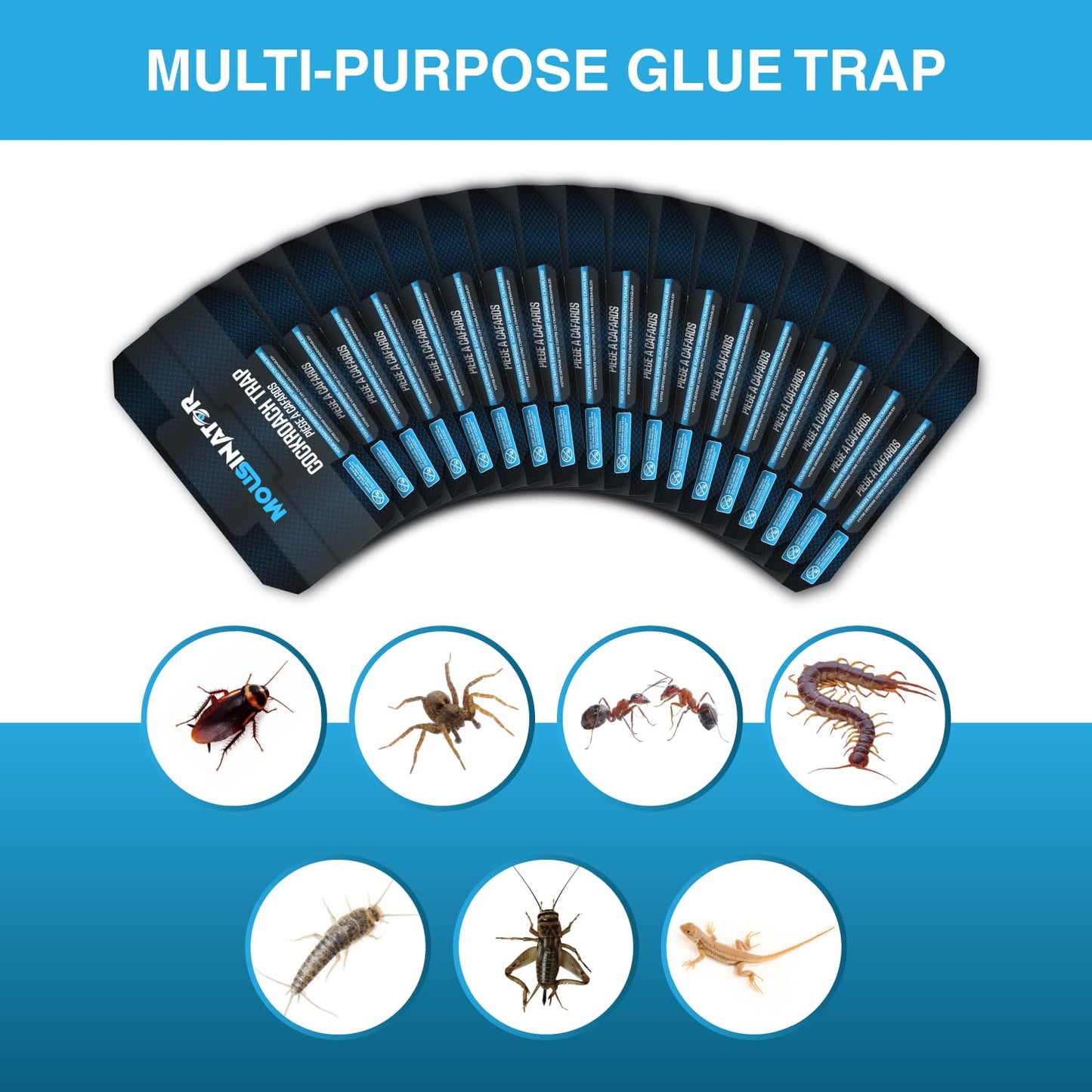 MOUSINATOR Cockroach Traps, 18-Pack, Larger and Multi-Entry Design with Extra-Strong Adhesive, Sticky Glue Cockroach Trap for Indoor Use, Family-Safe, Easy and Ready-to-Use - Available at All In One Marketplace Canada
