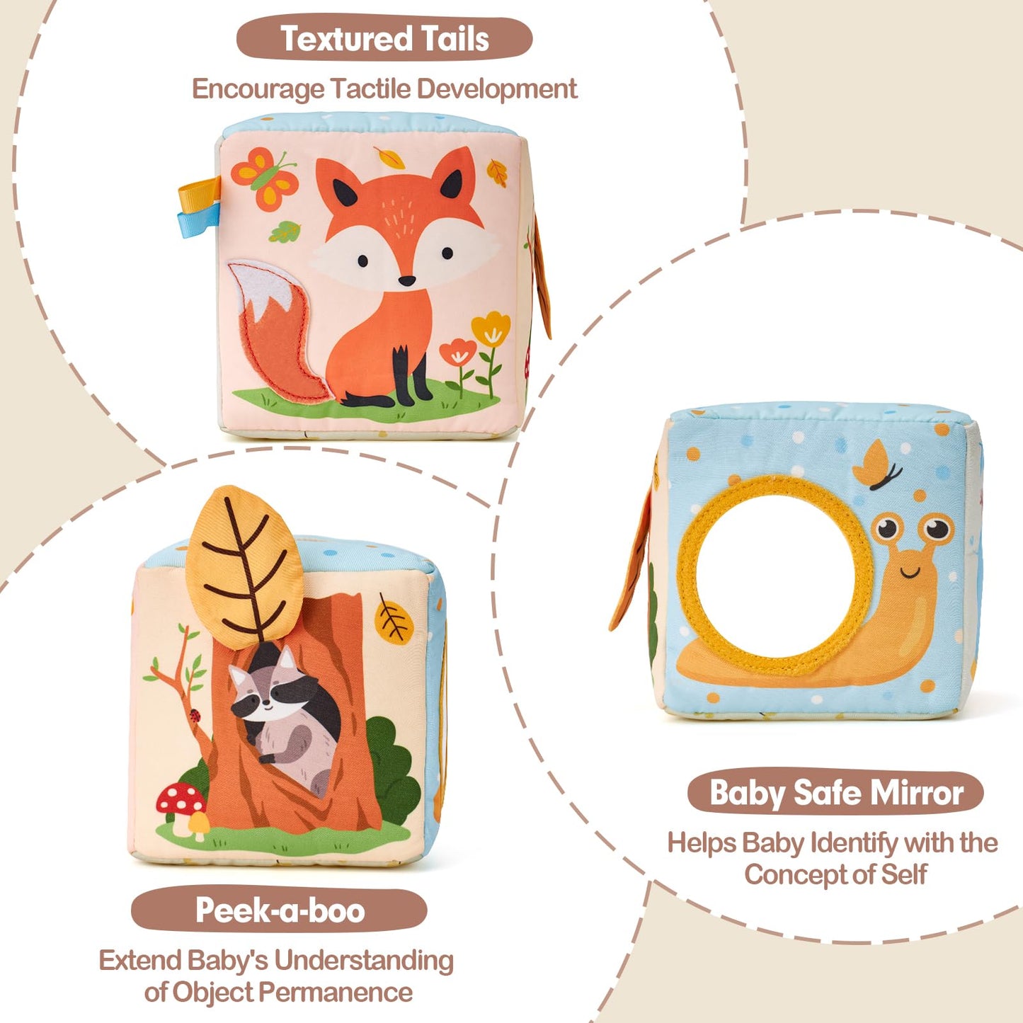 hahaland Baby Tissue Box Toy - Montessori Baby Toys 6-12 Months, Mirror Sensory Toys for Babies 12-18 Months, Boy Girl Gifts for 6M+ - Available at All In One Marketplace Canada