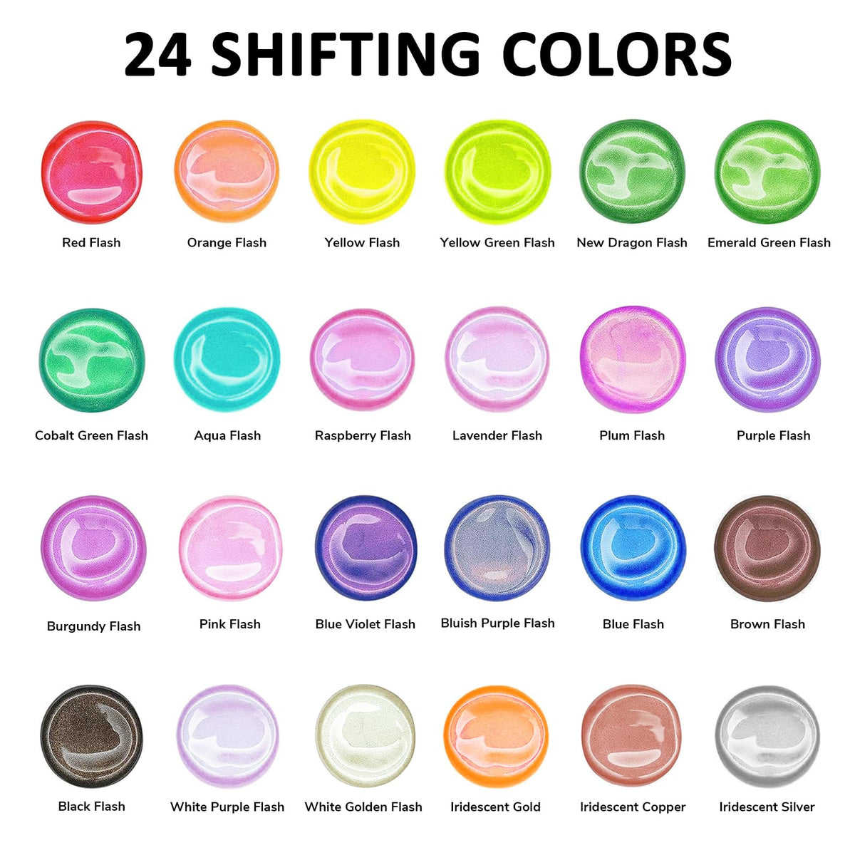 Iridescent Acrylic Paint Set - 24 Chameleon Colors 2oz/60ml 🍁 All In One Marketplace Canada