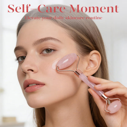 BAIMEI IcyMe Rose Quartz Roller & Gua Sha Set, Cooling Face Roller for Depuffing & Lymphatic Massage, Sculpting Tool for Face, Eyes & Neck, Smooth Skincare Gift for Women and Men - Available at All In One Marketplace Canada