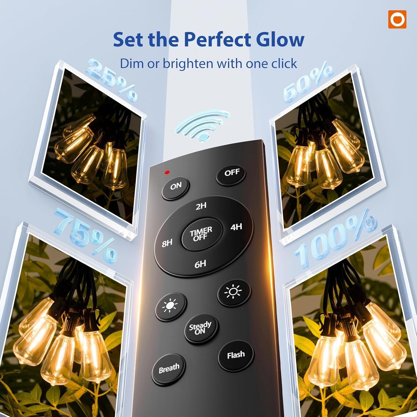 addlon 100FT (50FTx2) Outdoor String Lights Waterproof Shatterproof with 32 LED Edison Bulbs, Dimmable Connectable Patio Lights for Backyard Garden Balcony Party, Warm Yellow, Energy-Saving - Available at All In One Marketplace Canada