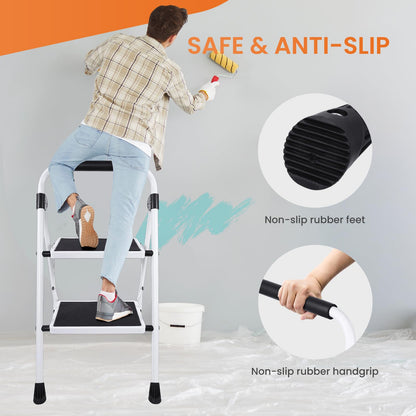 Sweetcrispy 2 Step Ladder, Anti-Slip Pedal Sweetcrispy