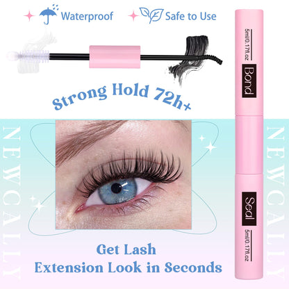 Lash Clusters Kit Wispy Natural Cluster Eyelash Extension Kit DIY Lash Extension Kit C Curl 10-16MM Eyelash Clusters Volume Individual Lashes Kit by Newcally - Available at All In One Marketplace Canada