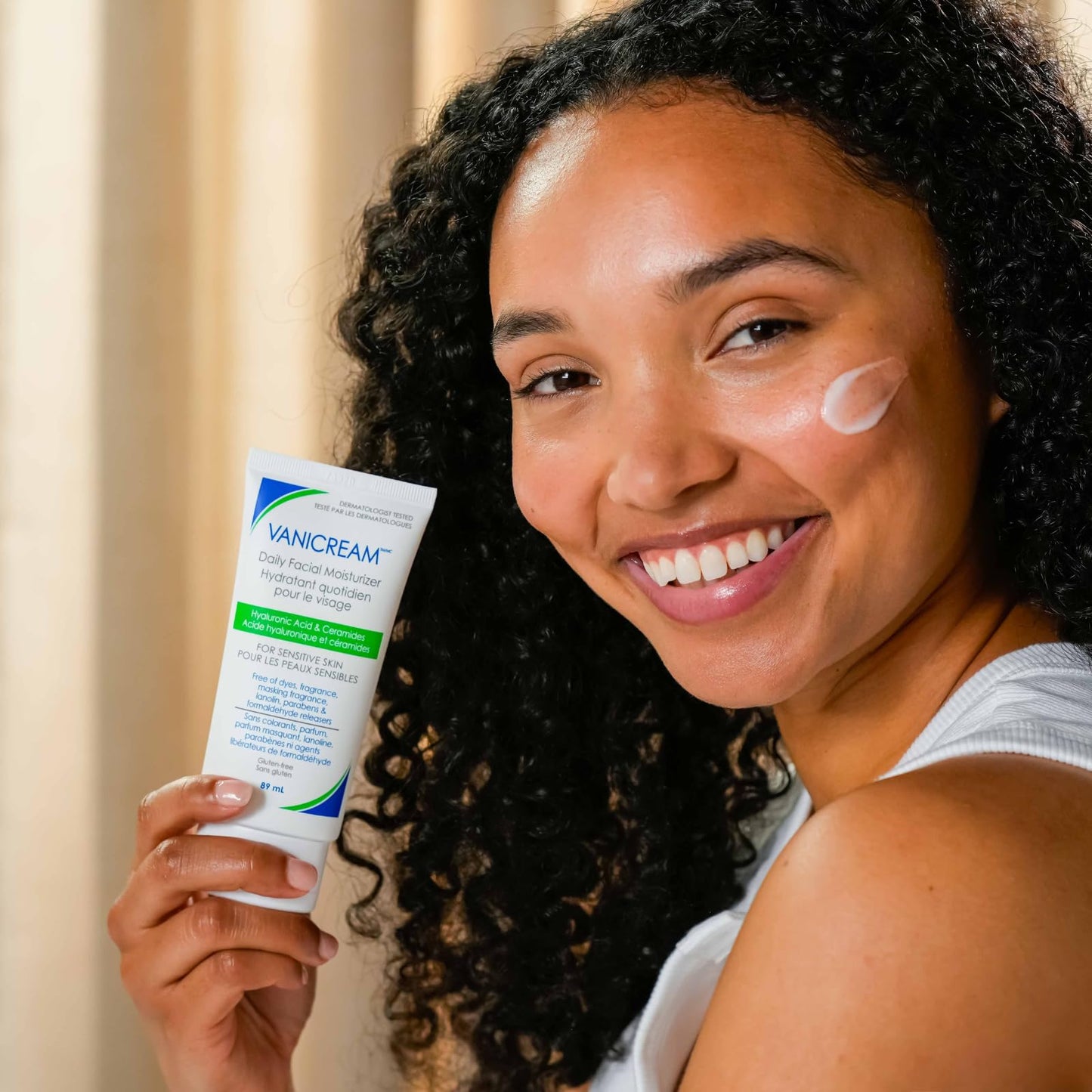 Vanicream Daily Facial Moisturizer for Sensitive Skin, 89 mL – Lightweight Hydration with Hyaluronic Acid & 5 Ceramides, Fragrance-Free, Non-Comedogenic, Gentle Face Lotion for Day & Night - Available at All In One Marketplace Canada