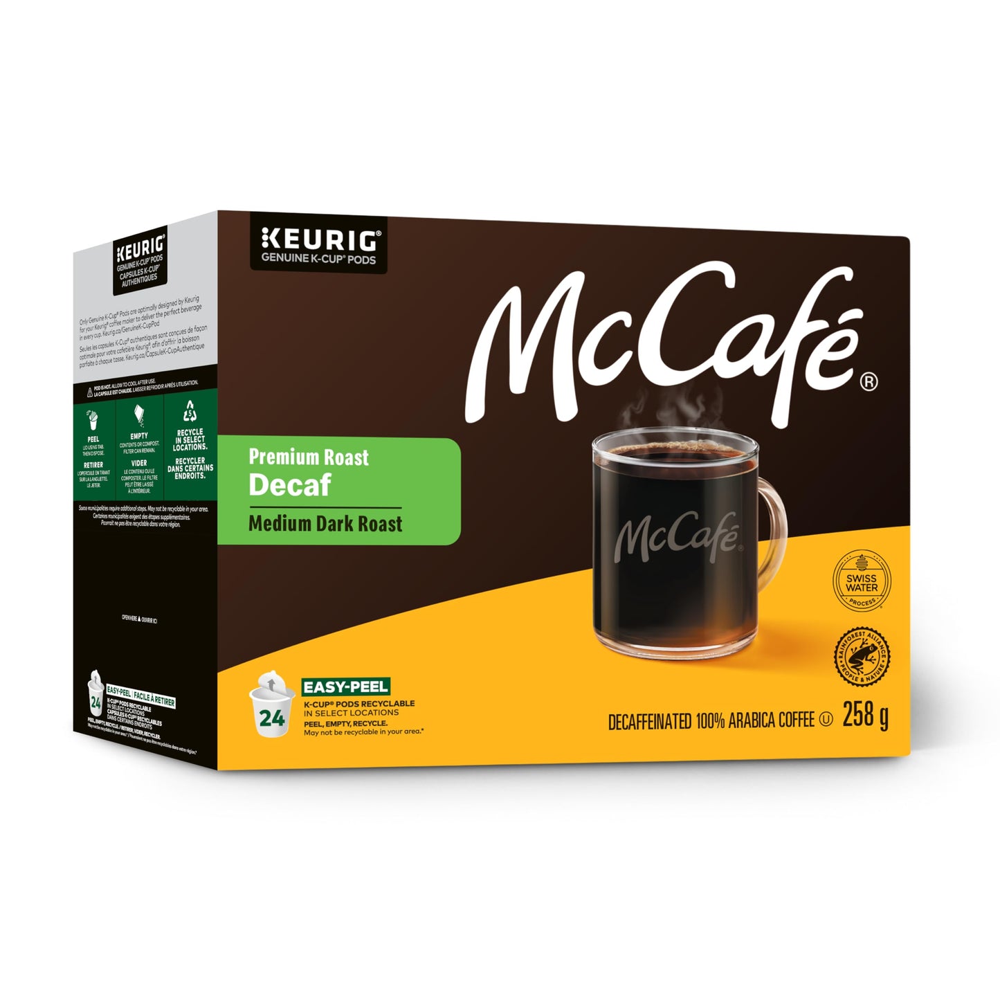 McCafé Premium Medium Dark Roast, Decaf, K-Cup Coffee Pods, 24 Count
