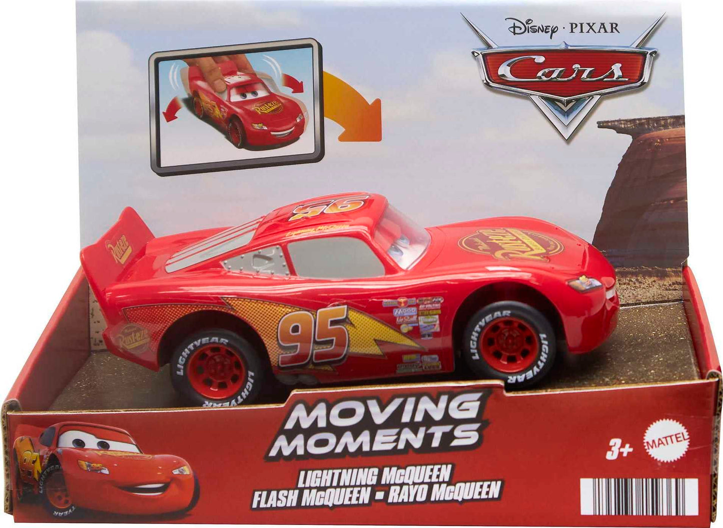 Mattel Disney and Pixar Cars Moving Moments Lightning McQueen Race Car Mattel