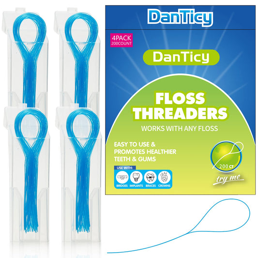 Floss Threaders, Deep Clean Dental Floss Threader for Braces, Bridges, and Implants, Blue - Available at All In One Marketplace Canada