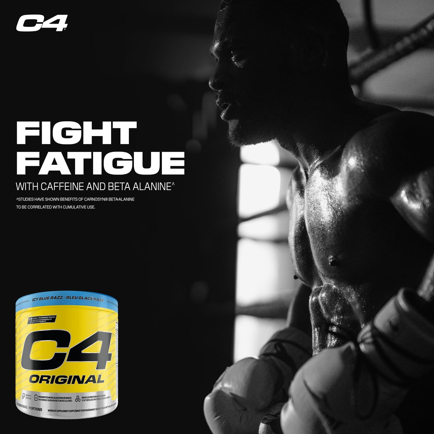 Cellucor C4 Original Pre Workout Powder - Sugar Free Preworkout Energy for Men & Women - 150mg Caffeine, Beta Alanine, Creatine - Icy Blue Razz, 30 Servings Cellucor