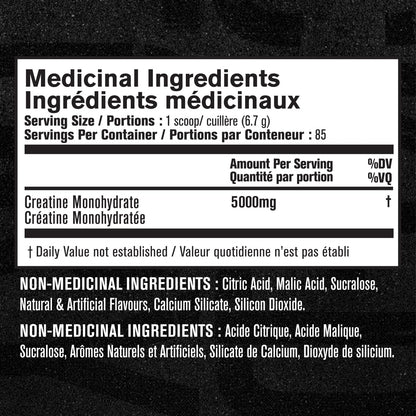 Jacked Factory Creatine Monohydrate Powder - Canadian-Owned Informed Choice Certified Supplement for Increased Muscle Mass*, Improved Strength, Power, & Performance** - 85 Servings, Arctic White