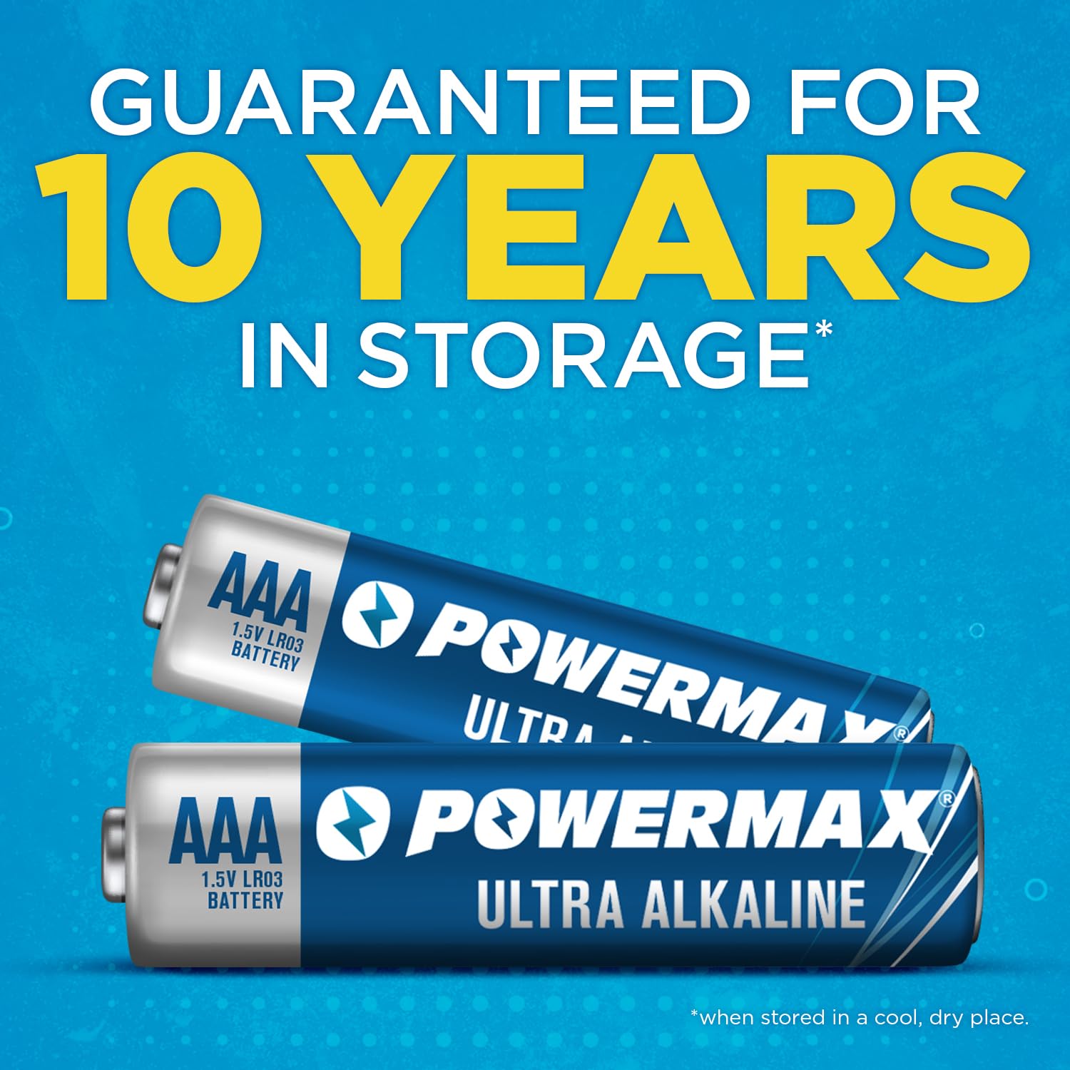 Powermax 100-Count Triple AAA Batteries, Ultra Long Lasting Alkaline Battery for Home and Office, 10-Year Shelf Life, Reclosable Packaging Powermax