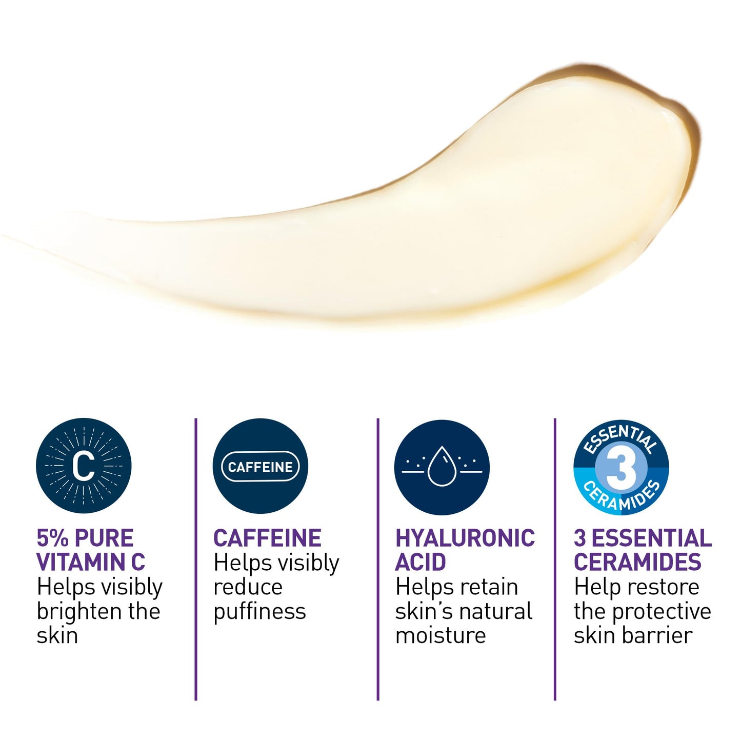 CeraVe Skin Renewing Vitamin C Eye Cream for Dark Circles & Fine Lines with 5% Pure Vitamin C, Hyaluronic Acid, & Caffeine, Hydrating & Brightening Anti-Aging Eye Treatment, Fragrance-Free, 15mL - Available at All In One Marketplace Canada