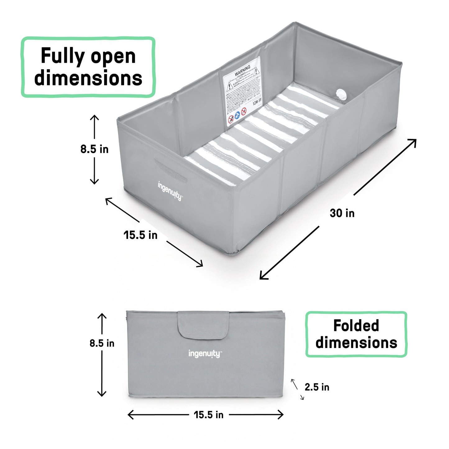 Ingenuity Tuckaway Toddler Tub, Converts Shower to Tub, Folds to Store, Easy to Clean, No Assembly Required, 12M-5Y 🍁 All In One Marketplace Canada