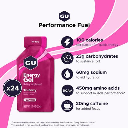 GU ENERGY Original Sports Nutrition Energy Gel, Tri Berry, 24-Count 🍁 All In One Marketplace Canada