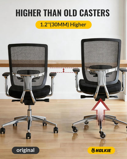HOLKIE Office Chair Wheels 11x22mm 3 Inch Desk Roller Blade Caster Replacement for Office, Rubber Rollerblade Wheels-Set of 5 for Hardwood Floors Gaming Chair Wheels Smooth & Silence Gliding - Available at All In One Marketplace Canada