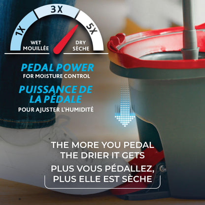 Vileda EasyWring Spin Mop & Bucket Floor Cleaning System with Power Mop Head | Hands-Free Wringing Mop Bucket | Extendable Handle | Safe on All Floor Types| Mop Refill Removes Tough Dirt and Grime - Available at All In One Marketplace Canada