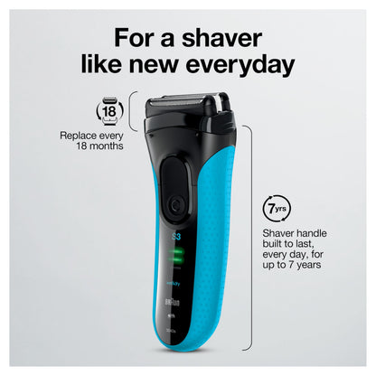 Braun Series 3 ProSkin 3040s Rechargeable Wet & Dry Men's Electric Shaver with Precision Trimmer - Available at All In One Marketplace Canada