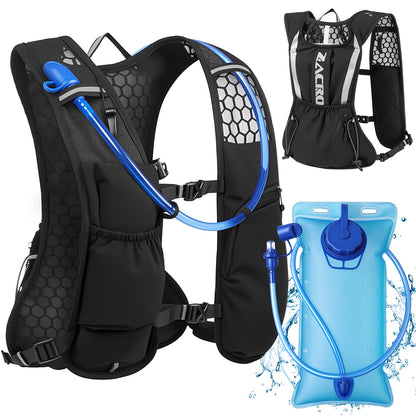 Zacro Running Vest for Men Women, Lightweight Hydration Vest with 2L Water Bladder, Adjustable No Bounce Fit, Breathable Reflective Vest for Marathon, Trail, Hiking, Cycling - Available at All In One Marketplace Canada