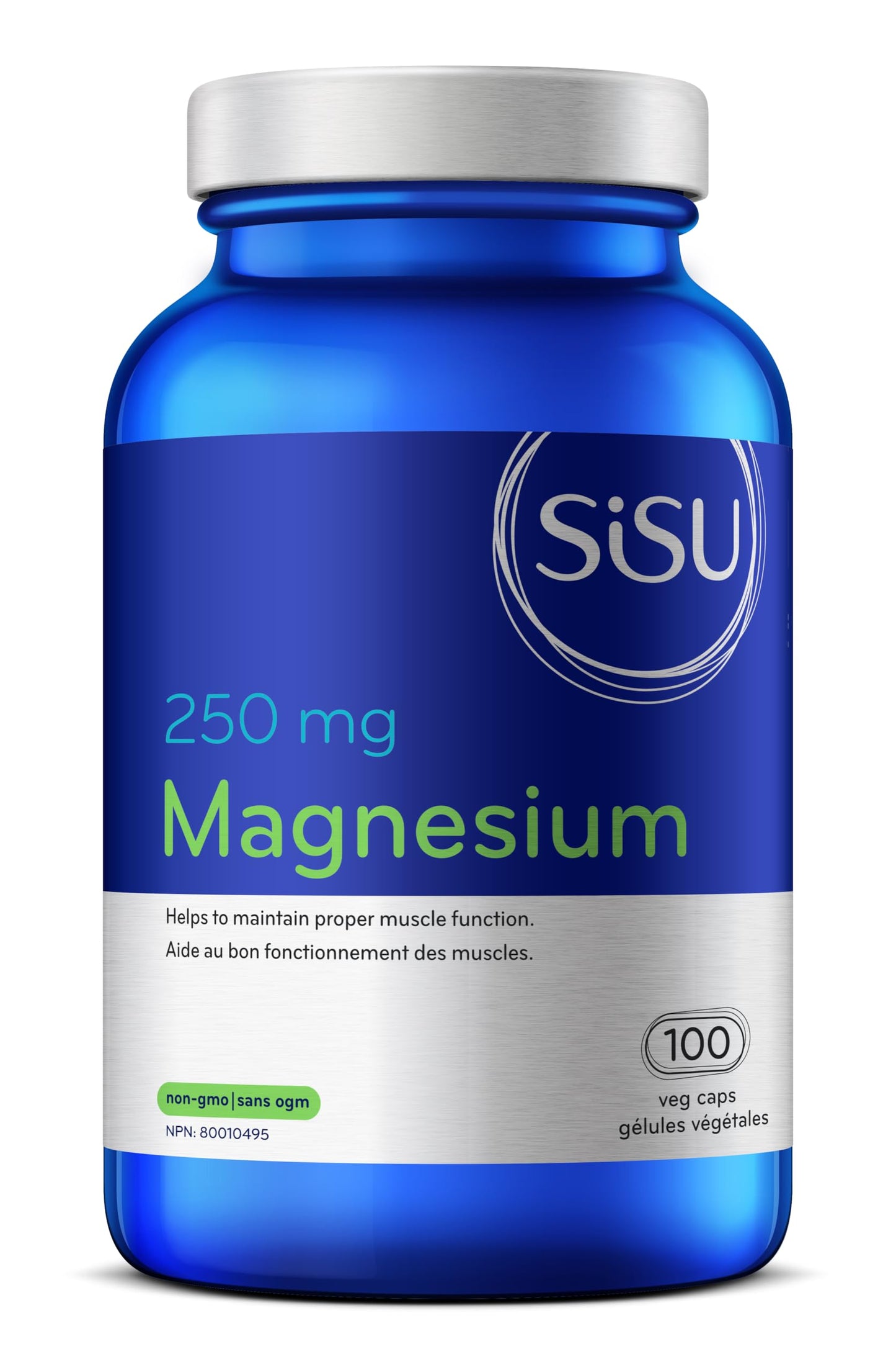 SISU Magnesium 250mg per capsule | Supports Heart Function and Muscle Strength | Aids in the precention of headaches and migraines| with Malic Acid | Non GMO, Vegan, Gluten Free, Dairy Free, Soy Free SISU