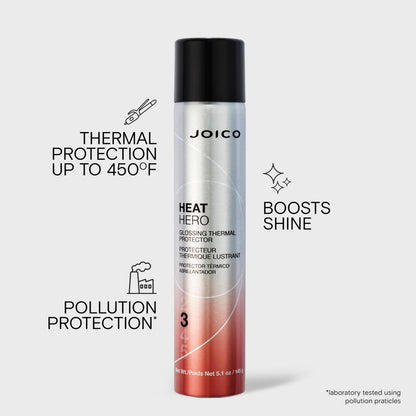 Joico Heat Hero Glossing Thermal Protector | For Most Hair Types | Protect Against Heat-Humidity | Heat Protection up to 450°F (232° C) | Reduce Split Ends | Boost Shine | No Paraben and Sulphate - Available at All In One Marketplace Canada