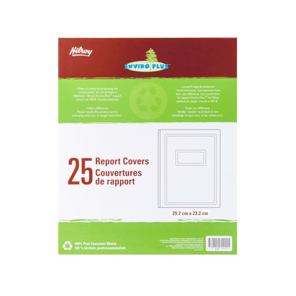 Hilroy 3-Prong Report Covers, 8.5" x 11", 25 Per Pack (06249)