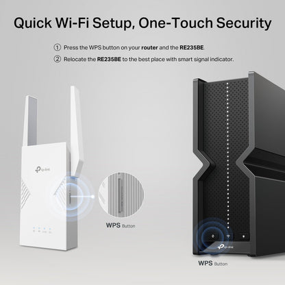 TP-Link BE3600 WiFi 7 Range Extender (RE235BE), Dual Band Signal Booster for Home, up to 3.6 Gbps, 2.5G Ethernet Port, EasyMesh/OneMesh Support, Access Point Mode, Compatible with All WiFi Routers TP-Link