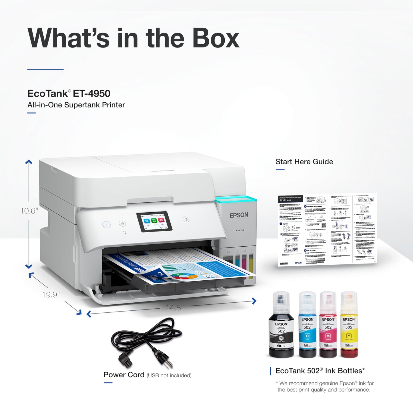 Epson EcoTank ET-4950 Wireless Color All-in-One Supertank Printer - Black Epson