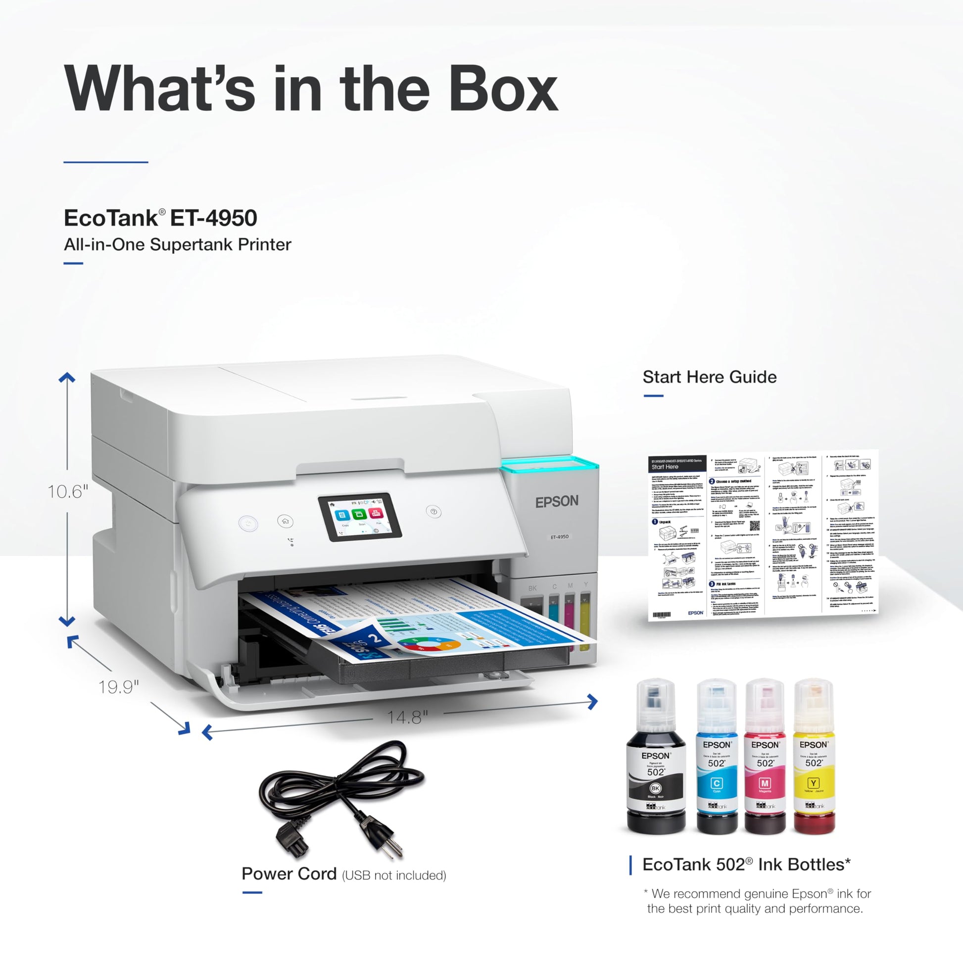 Epson EcoTank ET-4950 Wireless Color All-in-One Supertank Printer - Black Epson